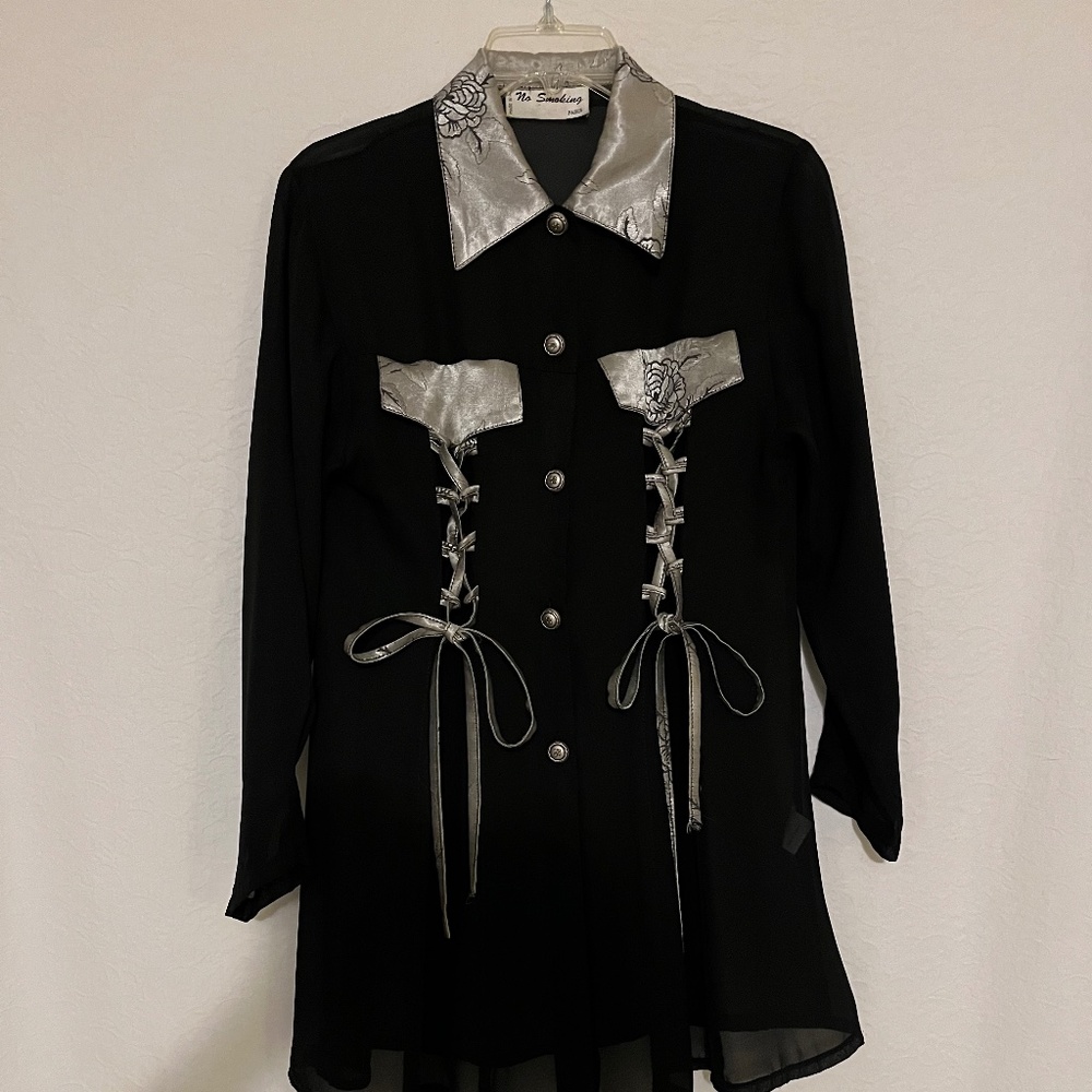 No Smoking Paris Women's Sheer Blouse